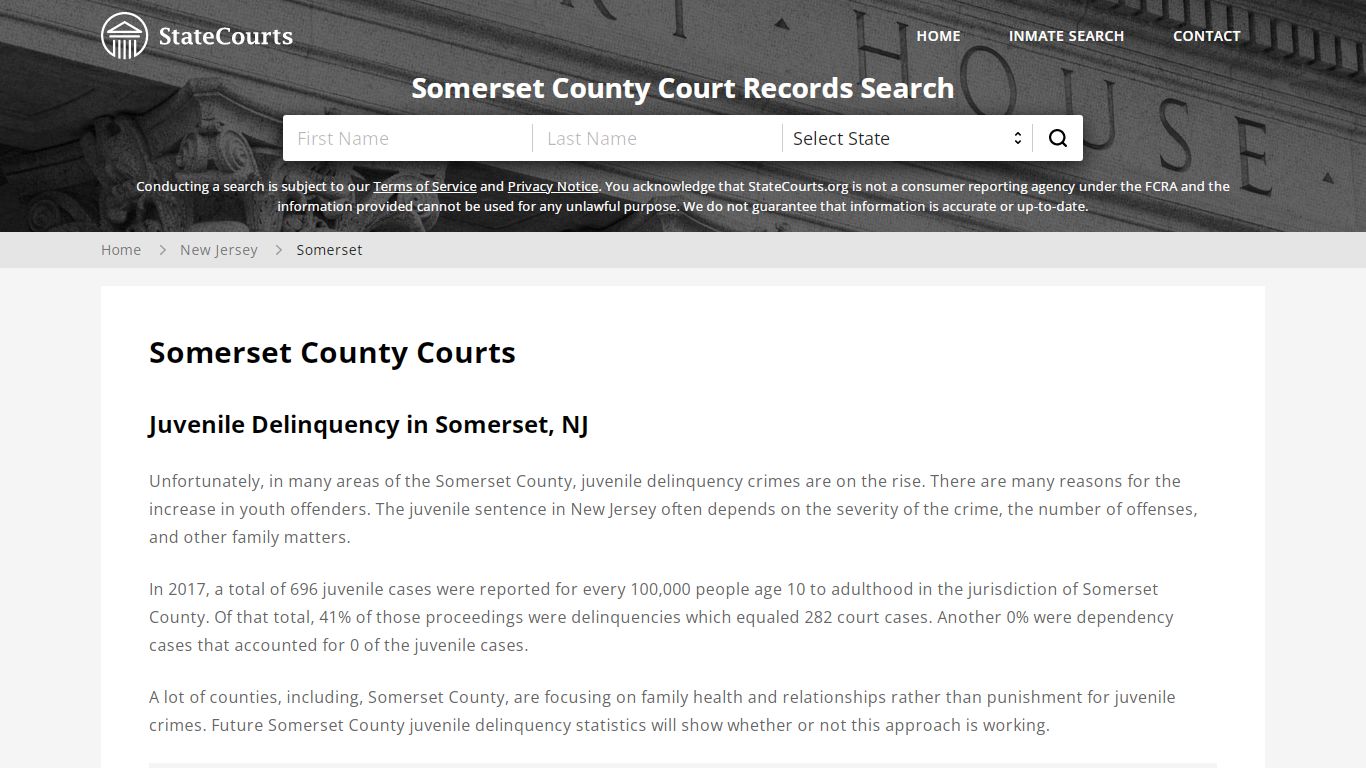 Somerset County, NJ Courts - Records & Cases - StateCourts
